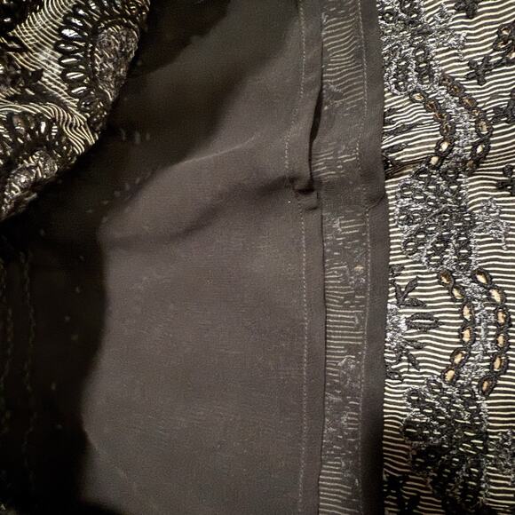 Rungolee 100% Silk Dress Black Embroidered Lace Boho Women's Size Small - Picture 11 of 11